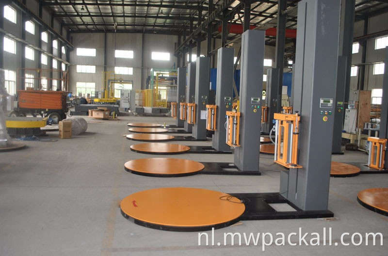 Hoogwaardige palletwikkelmachine met bovenplaat model T1650F CS voor hoge goederen met mooie kwaliteit